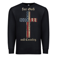 Black for god and country cross american flag faith us patriotic tank top Premium Sweatshirt - linhVisuals