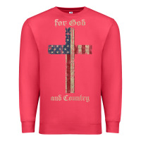 Cardinal for god and country cross american flag faith us patriotic tank top Premium Sweatshirt - linhVisuals