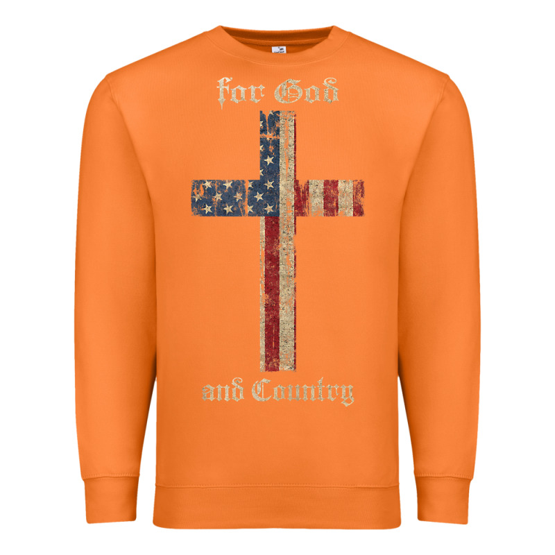 For God And Country Cross American Flag Faith Us Patriotic Tank Top Premium Sweatshirt by linhVisuals | Teevron