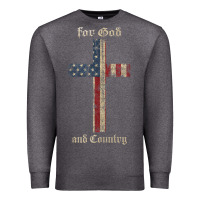 Charcoal Heather for god and country cross american flag faith us patriotic tank top Premium Sweatshirt - linhVisuals