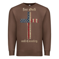Chestnut for god and country cross american flag faith us patriotic tank top Premium Sweatshirt - linhVisuals