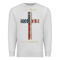 Dove Grey for god and country cross american flag faith us patriotic tank top Premium Sweatshirt - linhVisuals