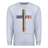 Heather Grey for god and country cross american flag faith us patriotic tank top Premium Sweatshirt - linhVisuals