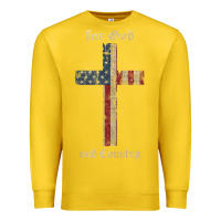Lemon for god and country cross american flag faith us patriotic tank top Premium Sweatshirt - linhVisuals