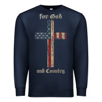 Navy for god and country cross american flag faith us patriotic tank top Premium Sweatshirt - linhVisuals