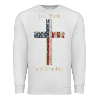 Oatmeal Heather for god and country cross american flag faith us patriotic tank top Premium Sweatshirt - linhVisuals