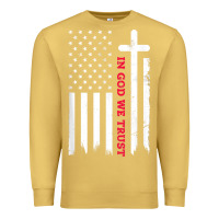 Antique Gold in god we trust with patriotic vintage american flag t shirt Premium Sweatshirt - linhVisuals