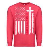 Cardinal in god we trust with patriotic vintage american flag t shirt Premium Sweatshirt - linhVisuals