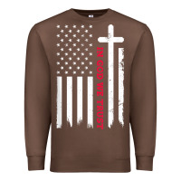 In God We Trust With Patriotic Vintage American Flag T Shirt Premium Sweatshirt | Teevron