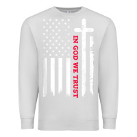 Dove Grey in god we trust with patriotic vintage american flag t shirt Premium Sweatshirt - linhVisuals