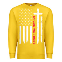 Lemon in god we trust with patriotic vintage american flag t shirt Premium Sweatshirt - linhVisuals