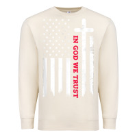 Sandshell in god we trust with patriotic vintage american flag t shirt Premium Sweatshirt - linhVisuals