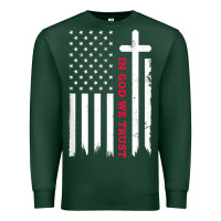 Sports Green in god we trust with patriotic vintage american flag t shirt Premium Sweatshirt - linhVisuals