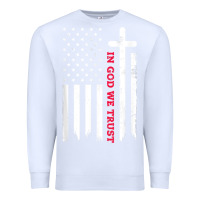 White in god we trust with patriotic vintage american flag t shirt Premium Sweatshirt - linhVisuals