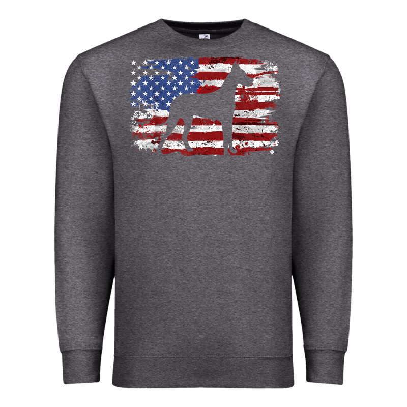 Great Dane Vintage American Flag T Shirt Premium Sweatshirt by linhVisuals | Teevron