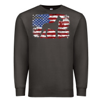 Smoke great dane vintage american flag t shirt Premium Sweatshirt - linhVisuals