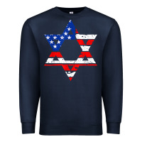 Navy hanukah american flag star of david   jewish chanukah t shirt Premium Sweatshirt - linhVisuals