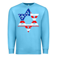 Ocean Blue hanukah american flag star of david   jewish chanukah t shirt Premium Sweatshirt - linhVisuals