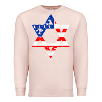 Pale Pink hanukah american flag star of david   jewish chanukah t shirt Premium Sweatshirt - linhVisuals