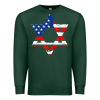 Sports Green hanukah american flag star of david   jewish chanukah t shirt Premium Sweatshirt - linhVisuals