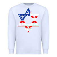 White hanukah american flag star of david   jewish chanukah t shirt Premium Sweatshirt - linhVisuals
