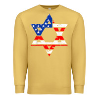 Antique Gold hanukah american flag star of david   jewish chanukah t shirt Premium Sweatshirt - linhVisuals