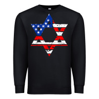 Black hanukah american flag star of david   jewish chanukah t shirt Premium Sweatshirt - linhVisuals