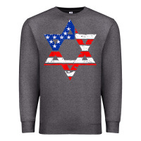 Charcoal Heather hanukah american flag star of david   jewish chanukah t shirt Premium Sweatshirt - linhVisuals