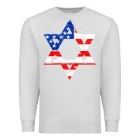 Dove Grey hanukah american flag star of david   jewish chanukah t shirt Premium Sweatshirt - linhVisuals