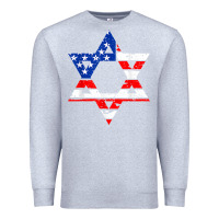 Heather Grey hanukah american flag star of david   jewish chanukah t shirt Premium Sweatshirt - linhVisuals