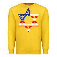 Lemon hanukah american flag star of david   jewish chanukah t shirt Premium Sweatshirt - linhVisuals