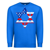 True Royal hanukah american flag star of david   jewish chanukah t shirt Premium Sweatshirt - linhVisuals