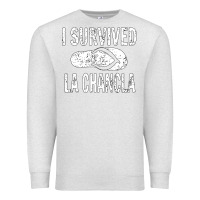 Oatmeal Heather I survived la chancla Premium Sweatshirt - linhVisuals