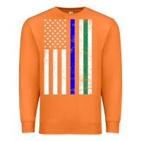 Carrot irish american flag thin blue line police st. patrick's day long sleev Premium Sweatshirt - linhVisuals