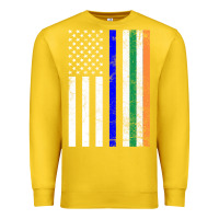 Lemon irish american flag thin blue line police st. patrick's day long sleev Premium Sweatshirt - linhVisuals