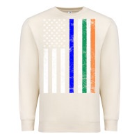 Sandshell irish american flag thin blue line police st. patrick's day long sleev Premium Sweatshirt - linhVisuals