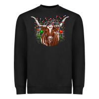 Black christmas  texas longhorn Heavyweight Sweatshirt - JahusDesignShop
