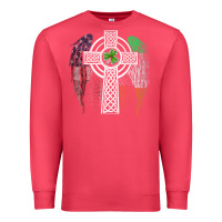 Cardinal irish american usa flag celtic cross st patrick's day premium t shirt Premium Sweatshirt - linhVisuals