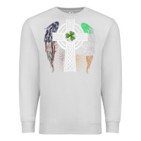 Dove Grey irish american usa flag celtic cross st patrick's day premium t shirt Premium Sweatshirt - linhVisuals