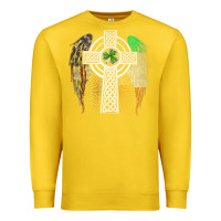 Lemon irish american usa flag celtic cross st patrick's day premium t shirt Premium Sweatshirt - linhVisuals