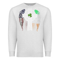 Oatmeal Heather irish american usa flag celtic cross st patrick's day premium t shirt Premium Sweatshirt - linhVisuals