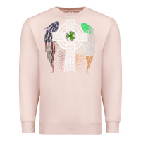Pale Pink irish american usa flag celtic cross st patrick's day premium t shirt Premium Sweatshirt - linhVisuals
