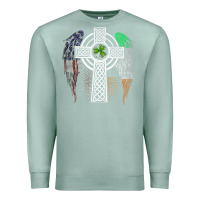 Seafoam irish american usa flag celtic cross st patrick's day premium t shirt Premium Sweatshirt - linhVisuals