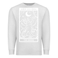 Oatmeal Heather mothman   the moon Premium Sweatshirt - linhVisuals