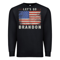 Black let’s go brandon funny vintage american flag tank top Premium Sweatshirt - linhVisuals