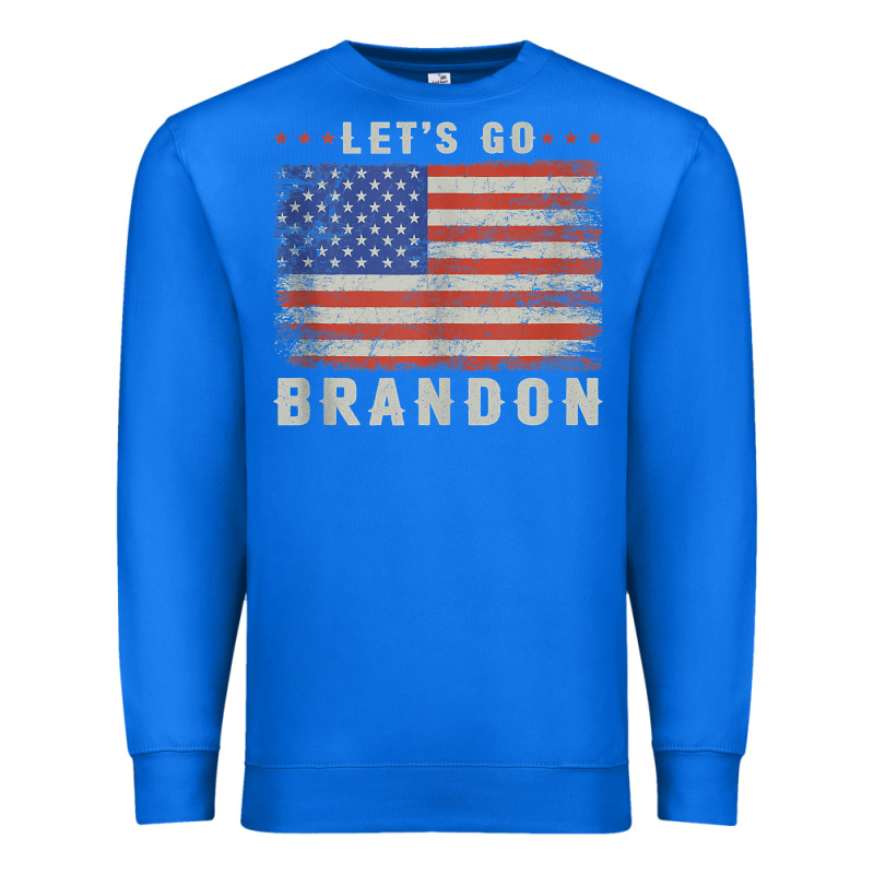 Let’s Go Brandon Funny Vintage American Flag Tank Top Premium Sweatshirt by linhVisuals | Teevron