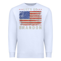 White let’s go brandon funny vintage american flag tank top Premium Sweatshirt - linhVisuals
