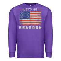 Purple let’s go brandon funny vintage american flag tank top Premium Sweatshirt - linhVisuals