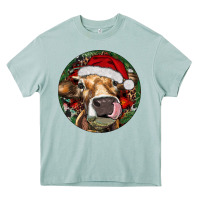 Arona Hereford Cow Christmas Heavy Core Tee - RanaPortraitStore