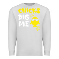 Dove Grey chicks dig me Premium Sweatshirt - linhVisuals